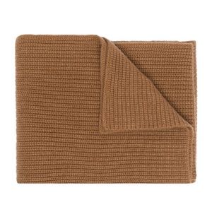 New N.PEAL Unisex Ribbed Cashmere Scarf in Brown/Camel